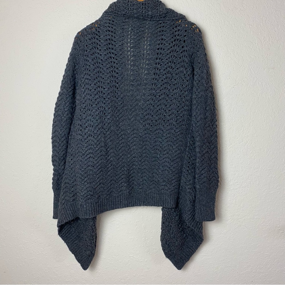 Joie Wool Blend Cascade Open Knit Cardigan Gray - Picture 4 of 7